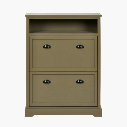 Croft Olive Pine Wood Shoe Storage Unit