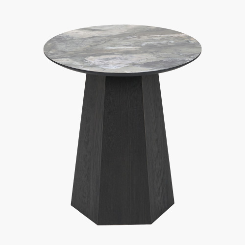 Myana Jade Marble & Brown Side table