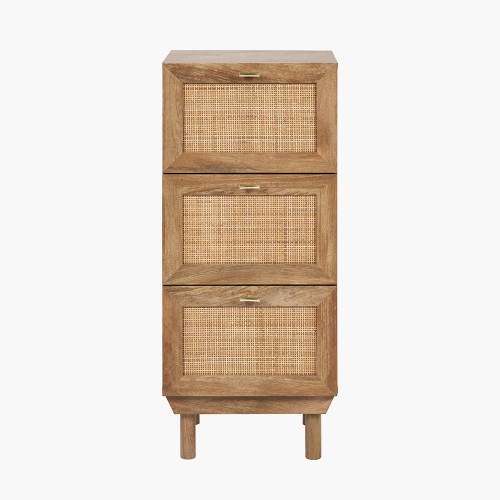 Henrik Natural Rattan 3 Drawer Tall Unit