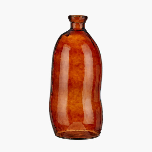 Pecan Brown Organic Glass Tall Vase