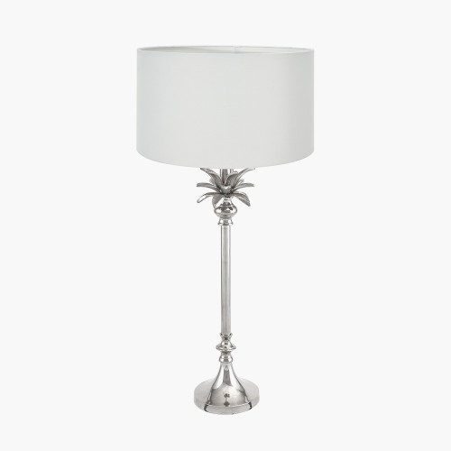 Nickel Palm Tree Lamp/Harry 30cm Ivory shade