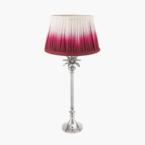 Nickel Palm Tree Lamp/Scallop 30cm red shade