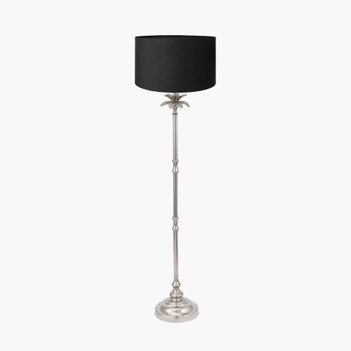 Nickel Palm Floor Lamp/harry 45cm black shade