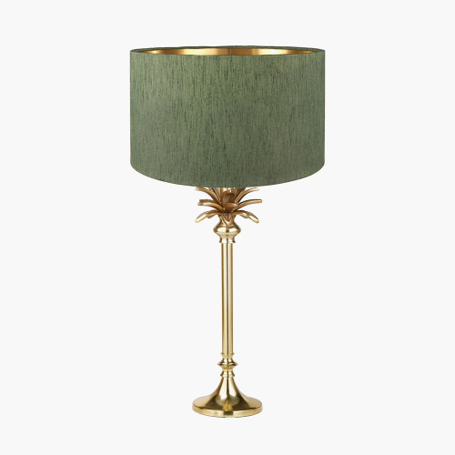 Trafalgar Gold Palm Lamp/Stellan 35cm Green shade