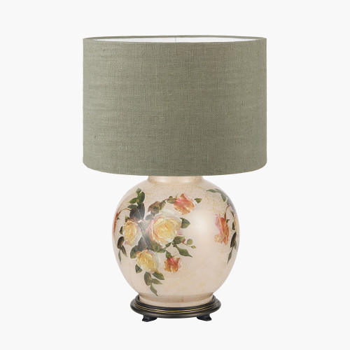 Classic Rose Lamp/Edward 40cm Green shade