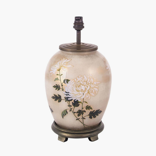 RHS Chrysanthemum Medium Oval Glass Table Lamp