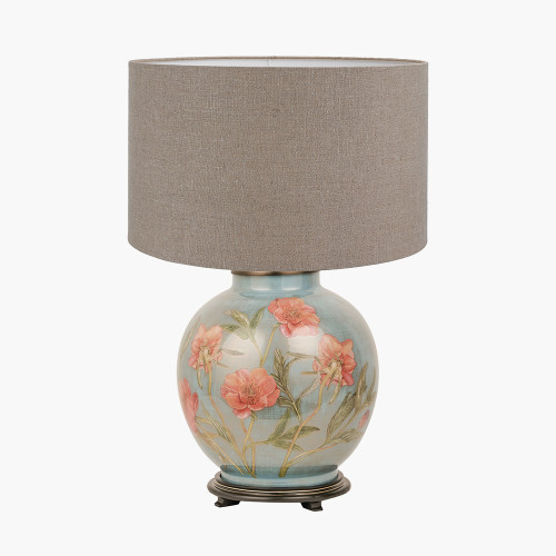 Coral Peony Lamp/Edward 40cm Natural shade
