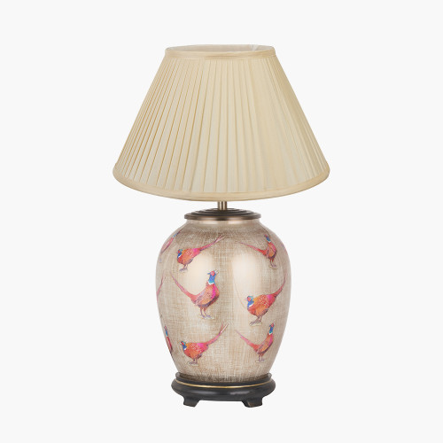 Pheasant M Lamp/bacall 35cm almond shade