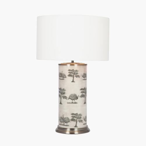 Guinea Fowl L Lamp/henry 40cm white Shade