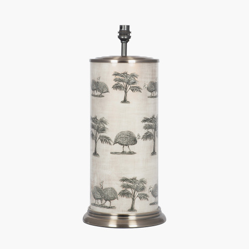 Guinea Foul Large Cylinder Glass Table Lamp