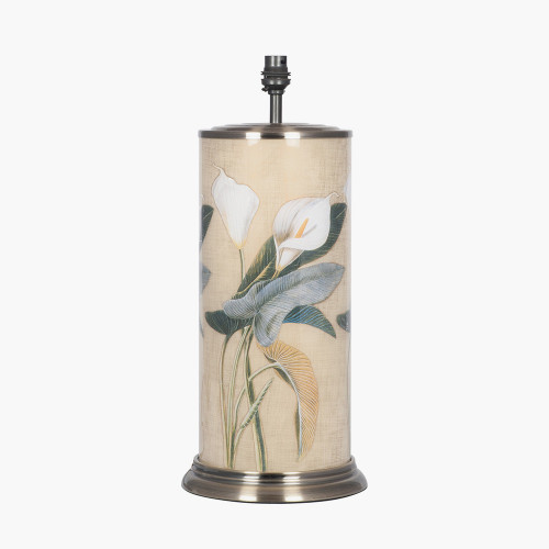 Arum Lily Large Cylinder Glass Table Lamp