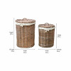 Tobs S/2 Grey Kubu Round Linen Baskets