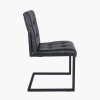 Arlo Ash Black Leather and Black Metal Stitched Back Chair