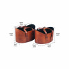 Alessio S/2 Vintage Brown Leather Handled Storage
