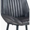 Angelo Ash Black Leather and Black Metal Retro Dining Chair