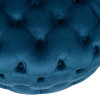 Vittoria Sapphire Blue Velvet Round Buttoned Pouffe