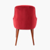 Antoinette Red Velvet and Dark Pine Wood Carver Dining Chair