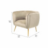 Lucca Biscuit Velvet and Metal Armchair