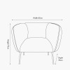 Lucca Black Velvet and Metal Armchair