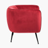 Lucca Red Velvet and Metal Armchair