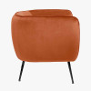 Lucca Tobacco Velvet and Metal Armchair