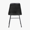 Camillo Ash Black Leather and Black Metal Diamond Back Dining Chair