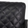 Marchetti Ash Black Leather and Black Metal Arm Chair