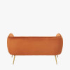 Lucca Tobacco Velvet and Metal Sofa
