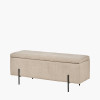Catania Taupe Teddy Storage Bench with Black Metal Legs