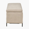Catania Taupe Teddy Storage Bench with Black Metal Legs