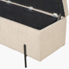 Catania Taupe Teddy Storage Bench with Black Metal Legs