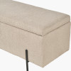 Catania Taupe Teddy Storage Bench with Black Metal Legs