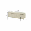 Catania Taupe Teddy Storage Bench with Black Metal Legs