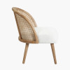 Genoa Bouclé Fabric, Natural Pine Wood and Rattan Chair