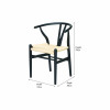 Quinn Black Beech Wood and Natural Paper Rope Dining Chair