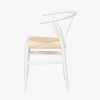 Quinn White Beech Wood and Natural Paper Rope Dining Chair