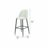 Turi Pebble Linen Mix and Black Metal Bar Stool