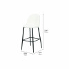 Turi Bouclé Fabric and Black Metal Bar Stool