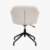 Rosolini Pebble Linen Mix and Black Metal Swivel Rise and Fall Chair