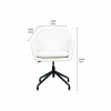 Rosolini Bouclé Fabric and Black Metal Swivel Rise and Fall Chair