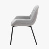 Alba Grey Linen Mix and Black Metal Dining Chair