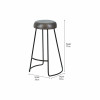 Cosimo Peppercorn Leather and Bronze Metal Bar Stool