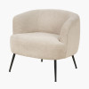 Aviana Taupe Teddy and Black Metal Chair