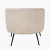 Aviana Taupe Teddy and Black Metal Chair