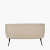 Aviana Taupe Teddy and Black Metal Sofa