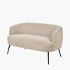 Aviana Taupe Teddy and Black Metal Sofa