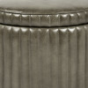 Alessandro Peppercorn Leather Round Storage Pouffe