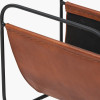 Eliseo Vintage Brown Leather Magazine Rack