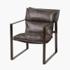 Nico Peppercorn Leather Chair and Footstool