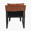Nico Vintage Brown Leather Chair and Footstool